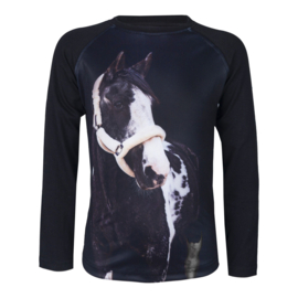 RED HORSE T-Shirt Pixel Zwart