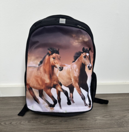 Schooltas twee paarden met voorvak
