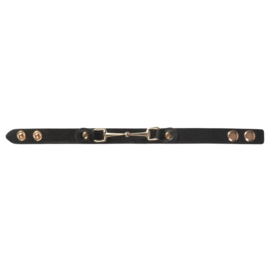 HORKA Armband Leer met Bit | zwart/rose