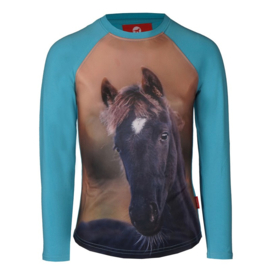 RED HORSE T-Shirt Pixel Turquoise | 116
