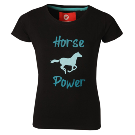 Red Horse T-shirt Toppie | Black | Maat 128