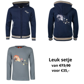 Red Horse Kleding setjes Shirt met Vest | Blauw/Grijs