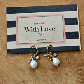 Oorbel Pearl and Beads