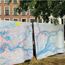 Fleecedeken Waterkaart Rotterdam