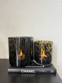 Leopard candle holder set