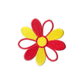 Bloem rood wit geel