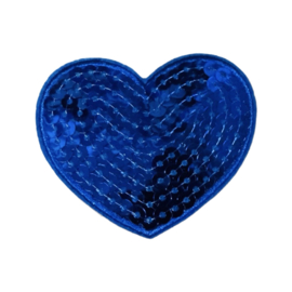 Pailletten hart blauw