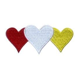 3 hartjes rood wit geel