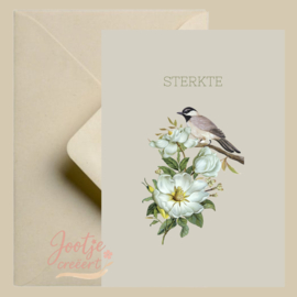 Kaart – Sterkte vogel blauwe bloem