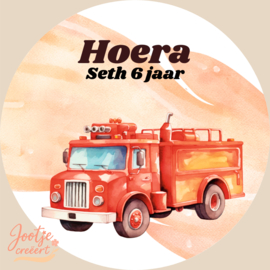 Sluitsticker – Verjaardag Brandweer (met naam & leeftijd)
