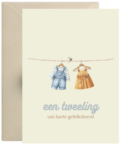 Kaart – Tweeling jongen en meisje