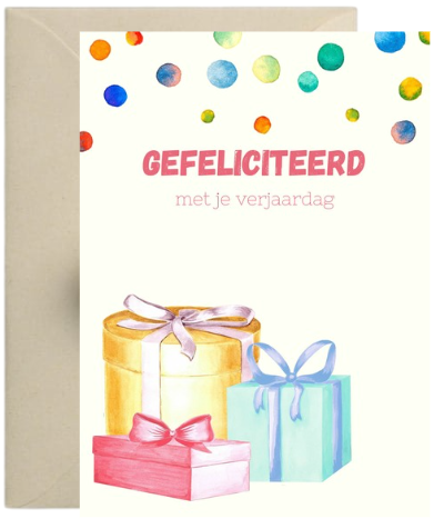 Kaart – Gefeliciteerd cadeaus