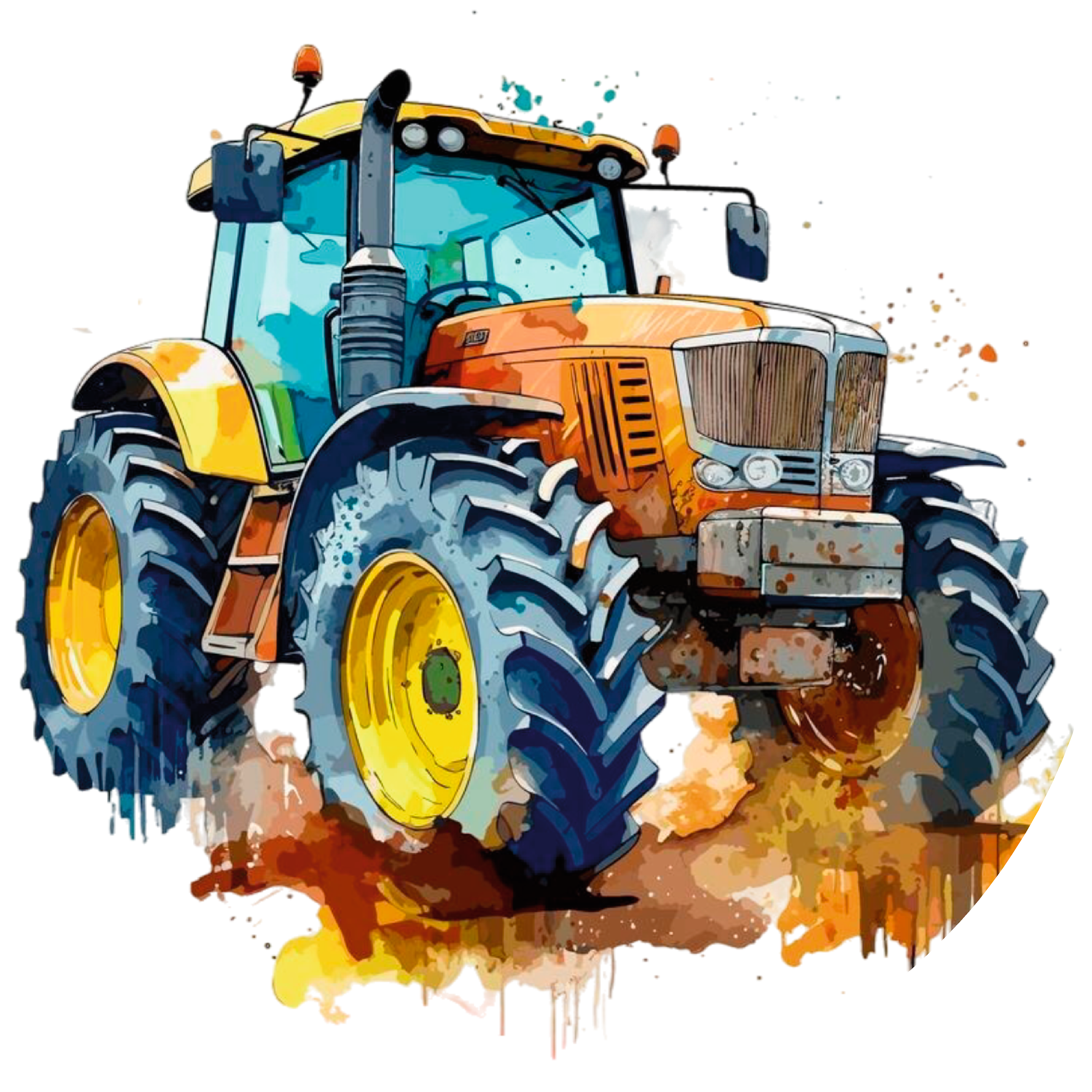 Sluitsticker – Tractor geel