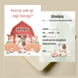 Uitnodigingskaart set - Boerderij