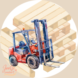 Sluitsticker – Heftruck rood