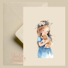 Kaart – Meisje met hondje