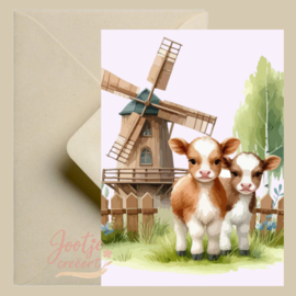 Kaart – molen met koeien