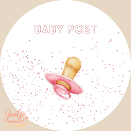 Sluitsticker – Baby post (roze)