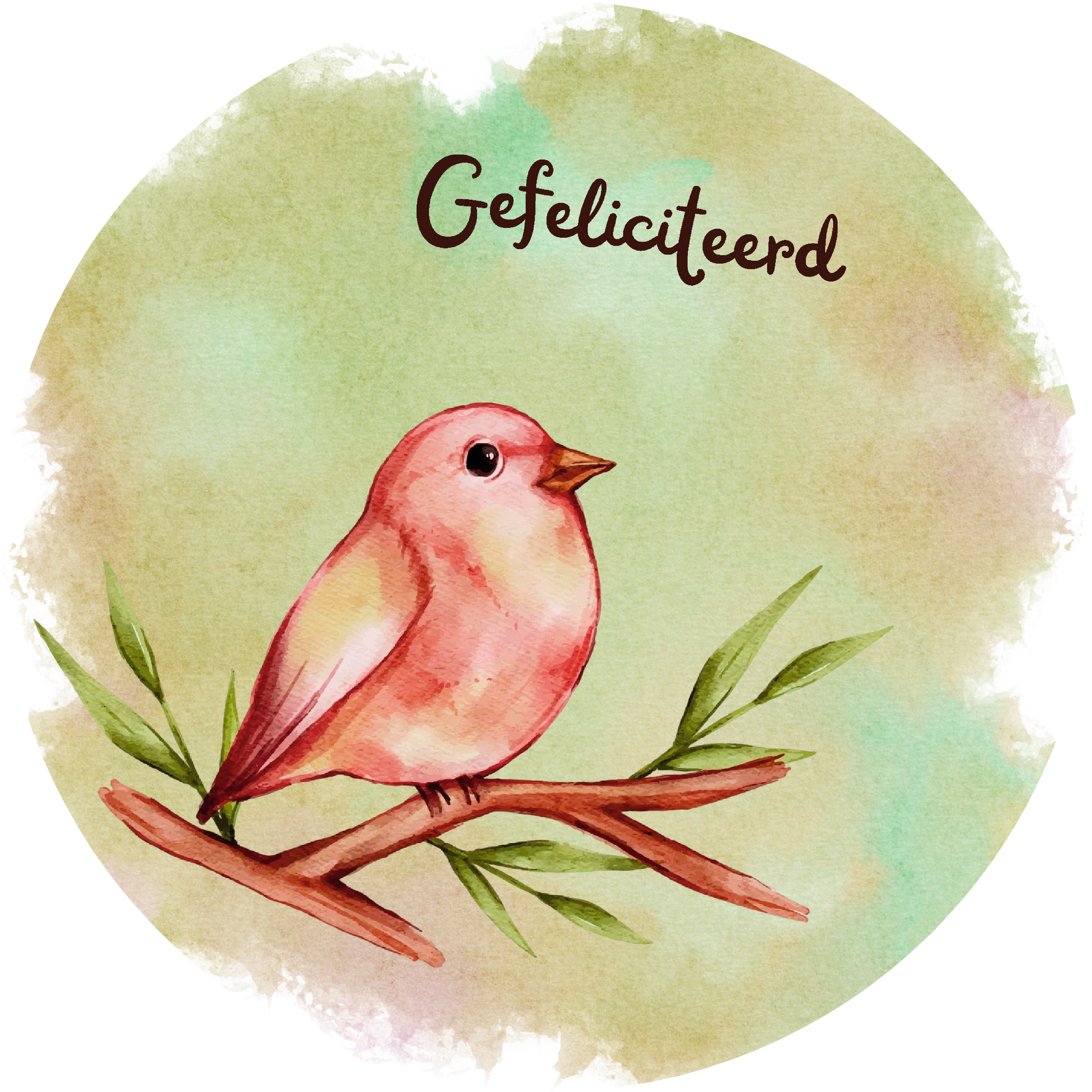 Sluitsticker – Vogel Gefeliciteerd
