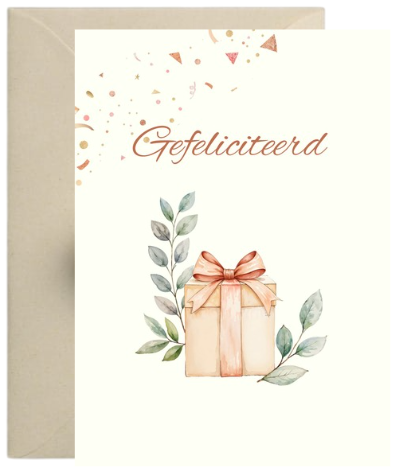 Kaart – Gefeliciteerd cadeau eucalyptus