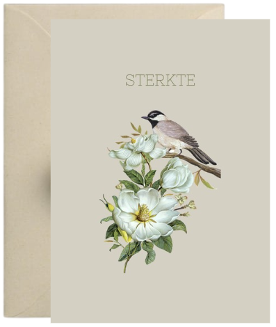 Kaart – Sterkte vogel blauwe bloem