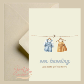 Kaart – Tweeling jongen en meisje