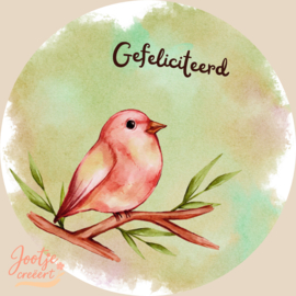Sluitsticker – Vogel Gefeliciteerd
