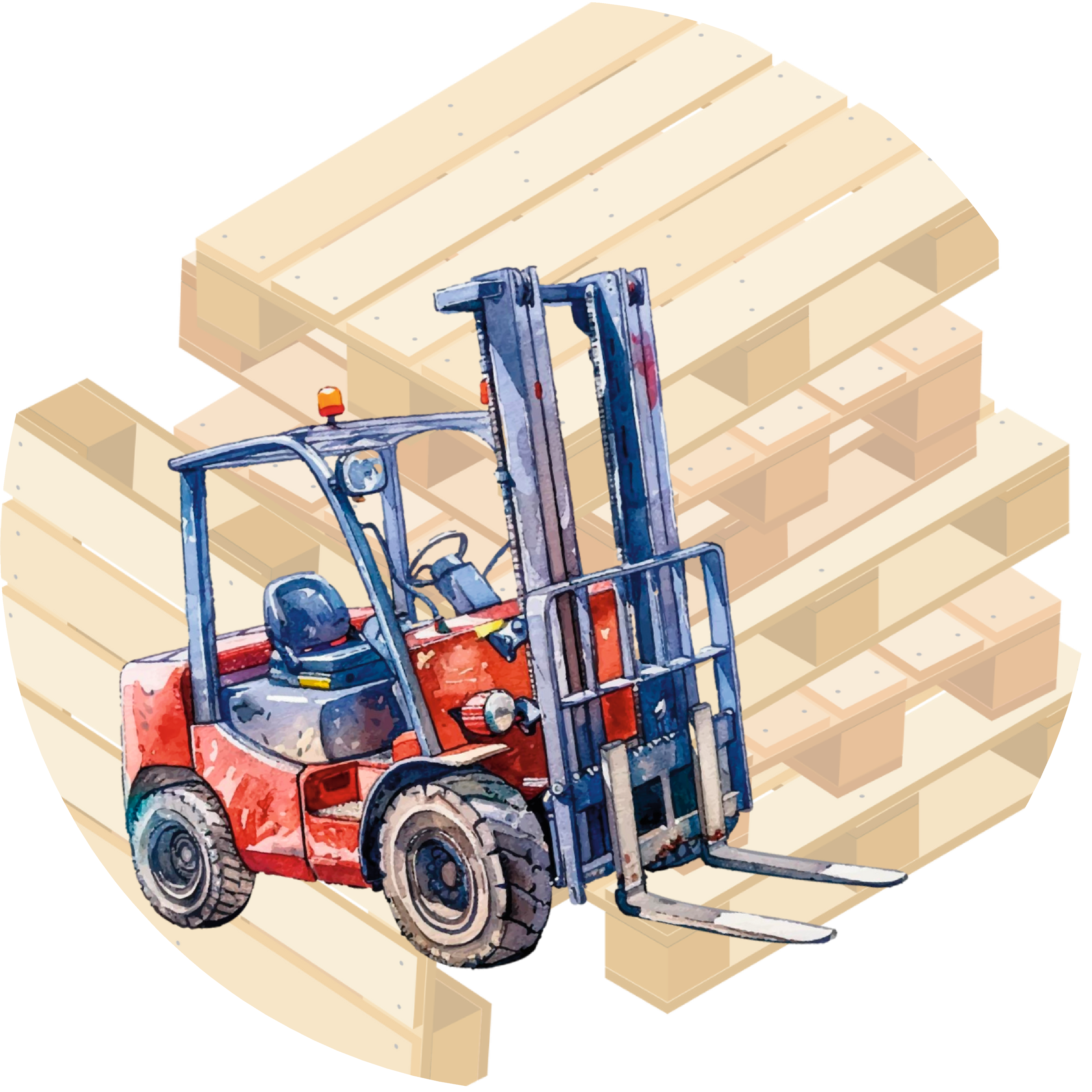 Sluitsticker – Heftruck rood