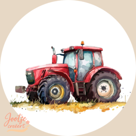 Sluitsticker – Tractor rood
