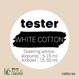 tester etiket | pure air |  white cotton
