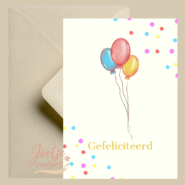 Kaart – Gefeliciteerd ballonnen
