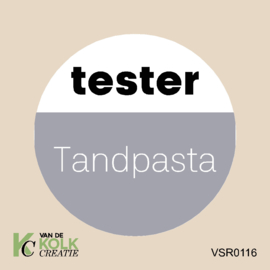 tester etiket | tandpasta