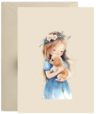 Kaart – Meisje met hondje