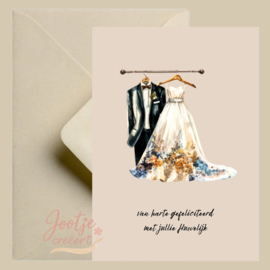Kaart – Huwelijk pak en jurk