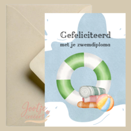 Kaart – Gefeliciteerd zwemdiploma