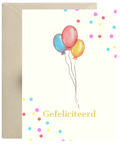 Kaart – Gefeliciteerd ballonnen