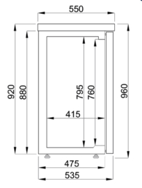 Barkoelkast | Barkoeling met 2 deuren zwart 95cm Hoog