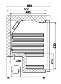 Barkoelkast | Onderbouwkoelkast RVS 84,5cm hoog