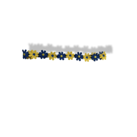 Hoofdband bloemen Blauw/Geel