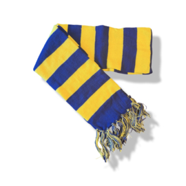 Blauw/gele geweven sjaal