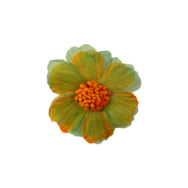 Bloem Decoratie Speld oranje/groen