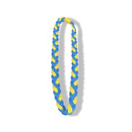 Erekoord gevlochten Blauw/Geel