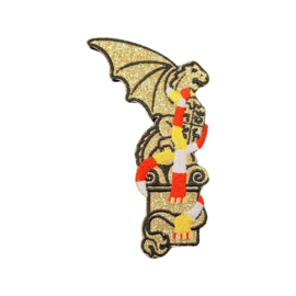 Gouden glitter draak groot