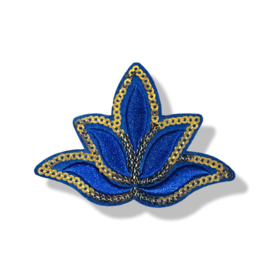 Lotus bloem blauw met Gouden Pailletten