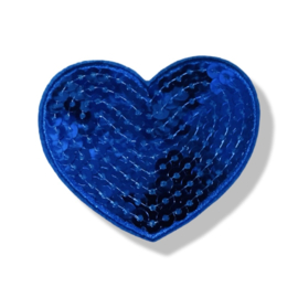 Pailletten hart blauw