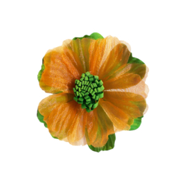 Bloem Decoratie Speld groen/oranje