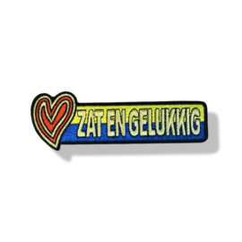 Embleem Zat en gelukkig rechthoek Blauw/geel