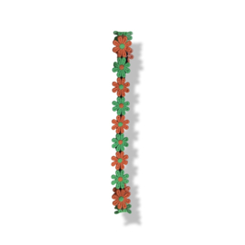 Hoofdband bloemen Groen/Oranje