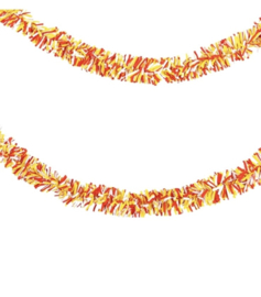 PVC Guirlande rood, wit & geel mix lengte 5 mtr (brandvertragend)