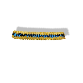 Hoofdband pailletten Blauw/Geel
